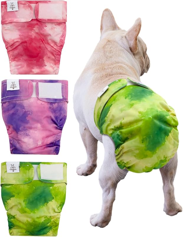 Fralda lavável para cadela sem abertura para cauda CuteBone WWD32XS, pacote com 3