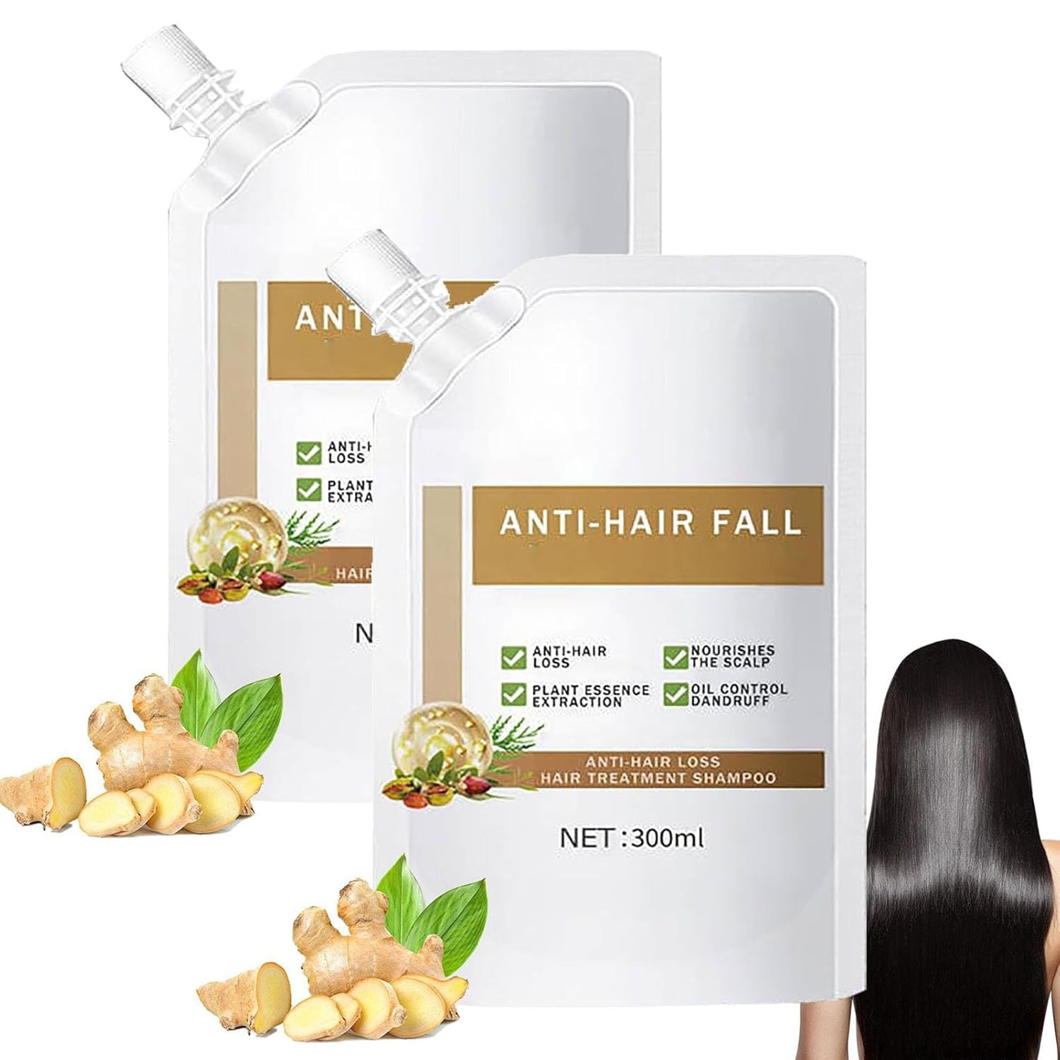 Anti-Hair Fall Hair Loss Shampoo, Anti Hair Loss Shampoo, AntiHairs Fall Shampoos for Women Men, Plant Extracts, Deep Moisturizing (600ML)