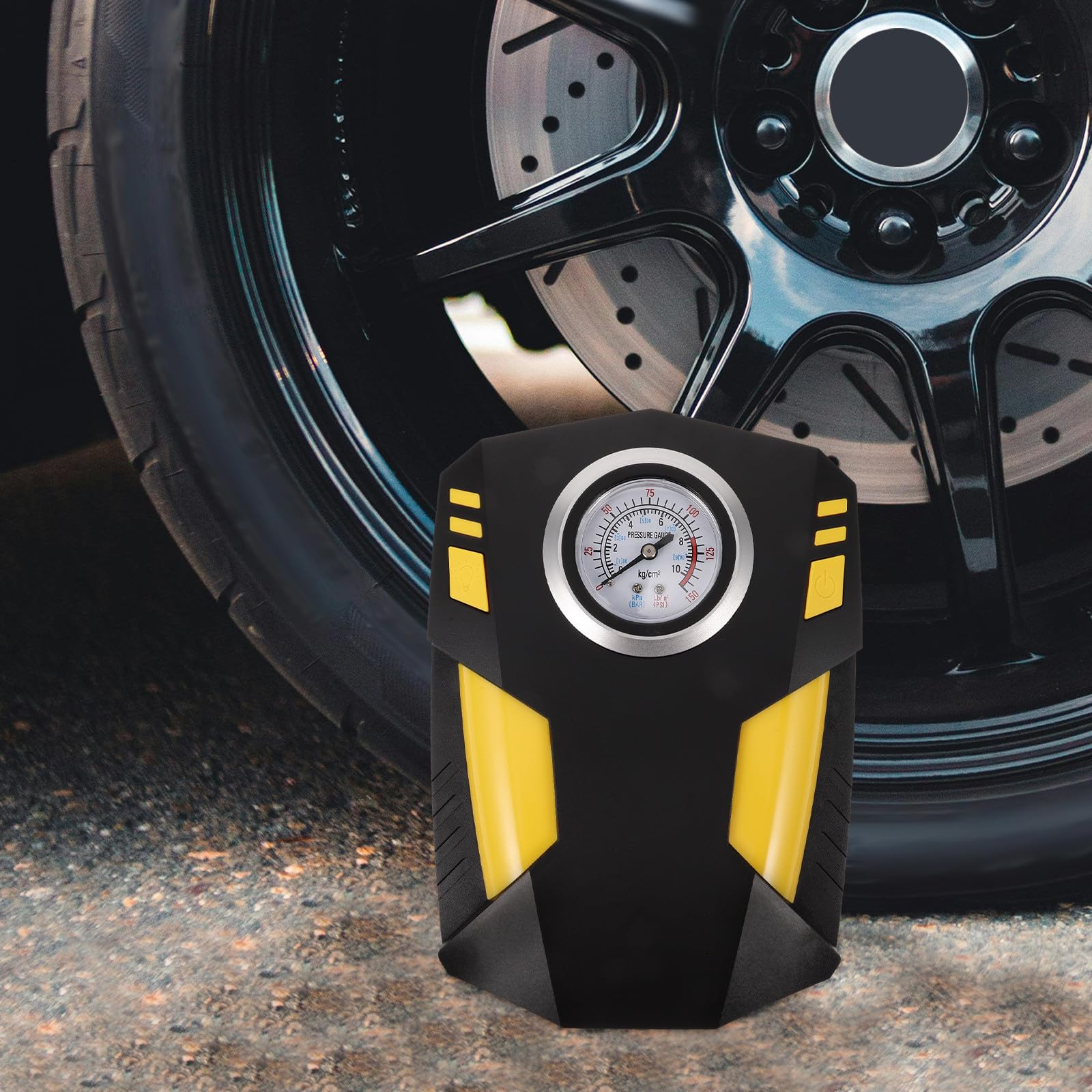 UKCOCO Compressore Diverse Auto Display Portatile Aria e d di Digitale Regolabile, Pompa ad Alta Pressione in ABS, Gonfiatore Dimensioni Pneumatici e Veicoli