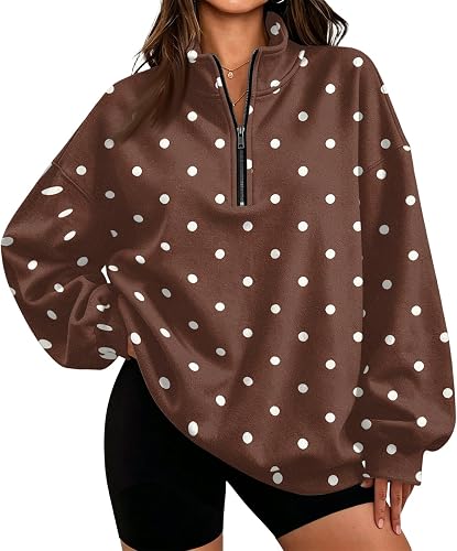Shiketong Quarter Zip Womens Sweatshirt Plus Size Sweatshirts Pullover Hip Lengt