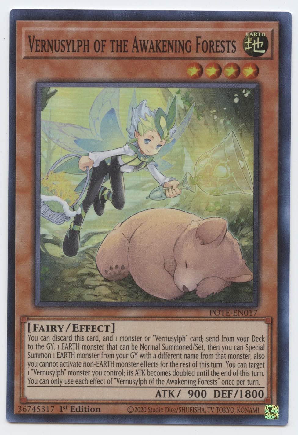 Amazon.com: Yu-Gi-Oh! Vernusylph of The Awakening Forests - POTE-EN017 -  Super Rare