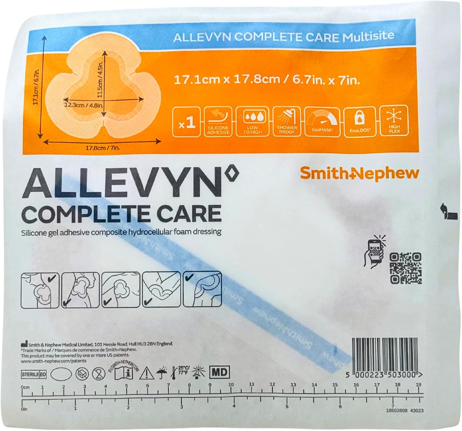 Silicone Dressing 6.7" x 7" - Complete Care Multisite - 10 Dressings