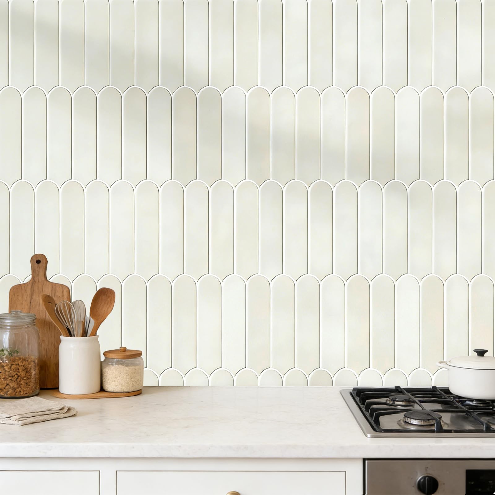 Azulejos adhesivos para cocina, azulejo 3D, 10 unidades, azulejos de cocina autoadhesivos, para pared posterior de cocina, azulejos de pared autoadhesivos, 30 x 30 cm (color crema)