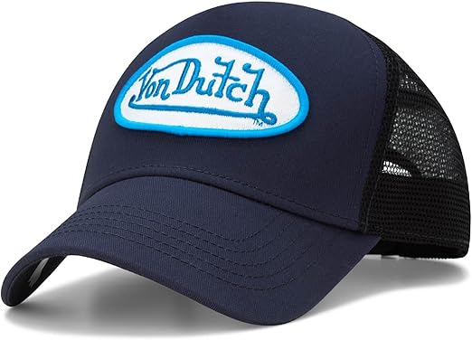 Von Dutch Unisex Trucker Hat - Curved Bill Mesh Back Retro Classic Adjustable Snapback Baseball Cap for Men and Women