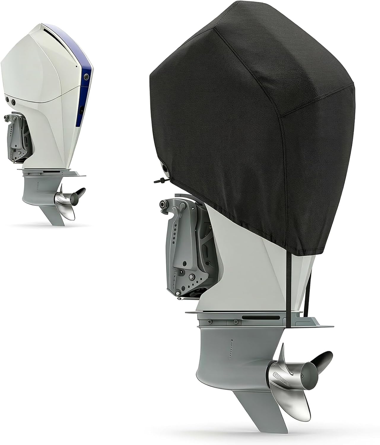 Heavy Duty 1200D Oxford Waterproof Outboard Motor Cover, Custom Fit Compatible with Mercury 250HP, 300HP, 200-300 PRO XS 4STR V8 4.6L Motors (2017-2023)