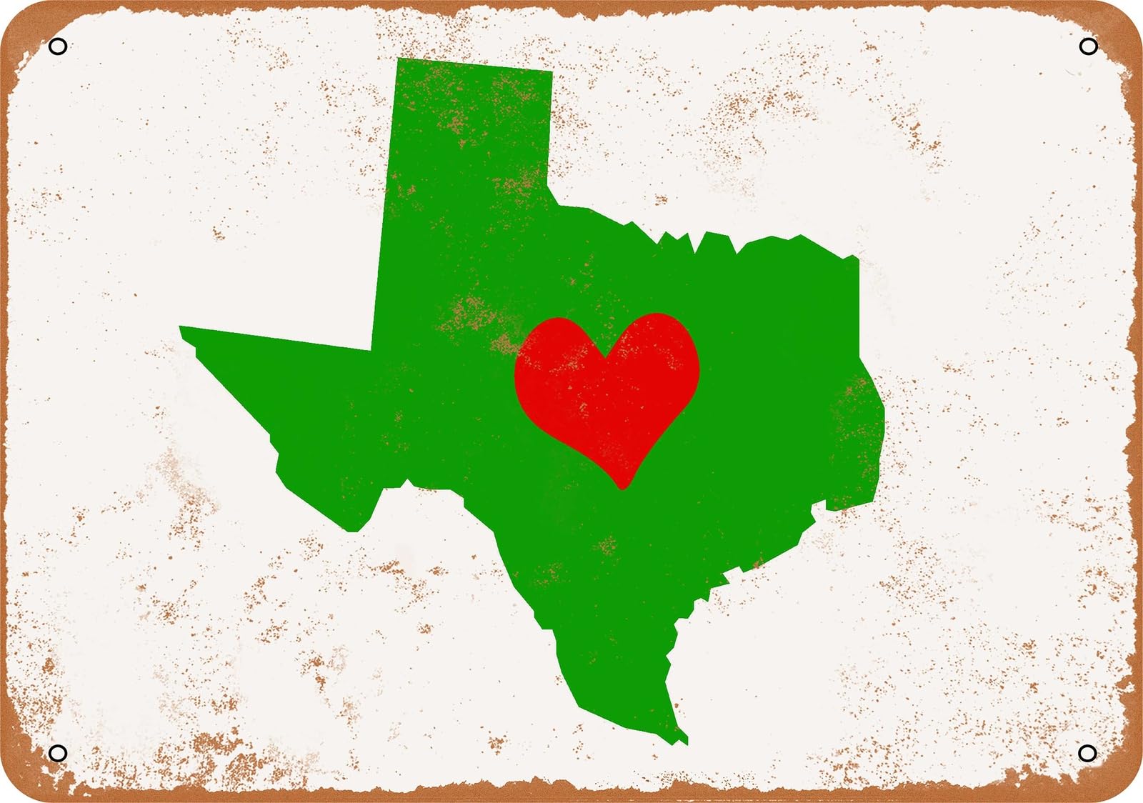 Miaomansenstore Metal Sign - Love Heart Texas - Vintage Look Home Decor