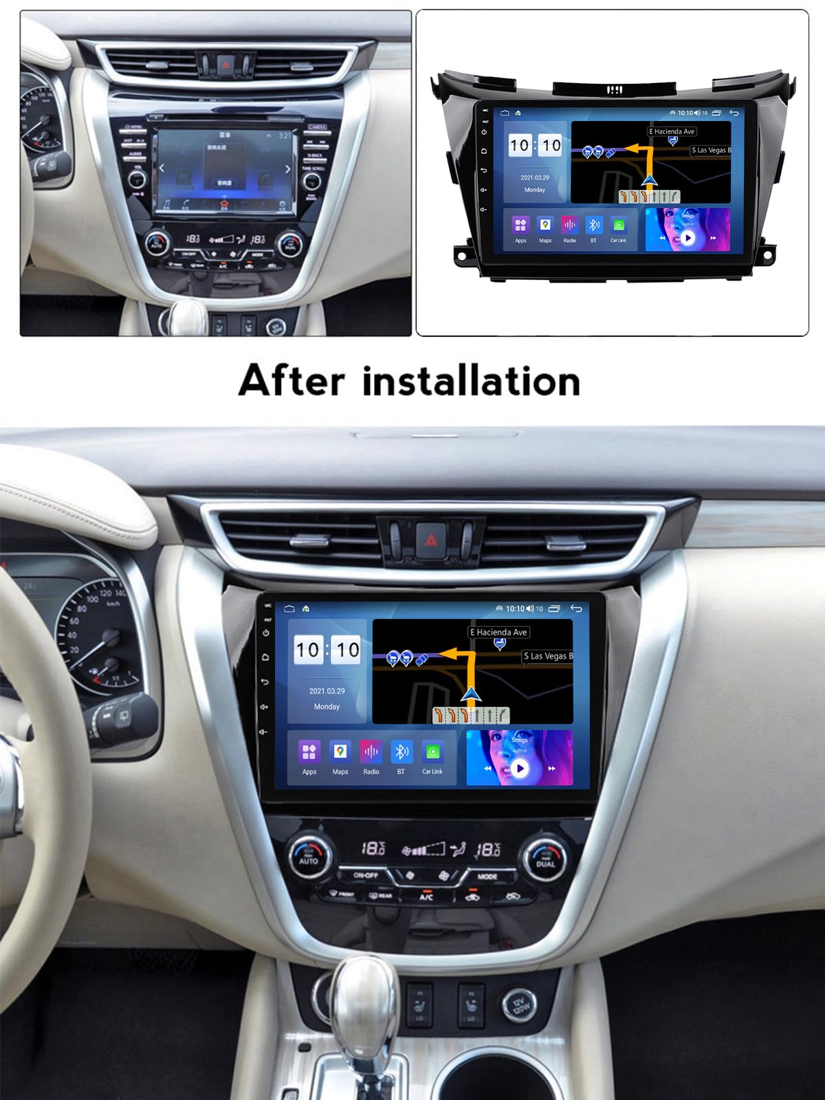 Android 14 Double Din samochodowe radio stereo do N-ISSAN MURANO 2014-2020 nawigacja GPS nawigacja satelitarna 9-calowy multimedialny odtwarzacz wideo wbudowany DSP FM BT Wifi SWC 4G 5G Carplay Plug