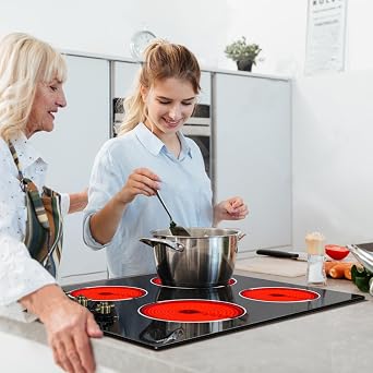 4 Burner Electric Cooktop with Knob Control and 4 Burner Electric Cooktop with Touch Control