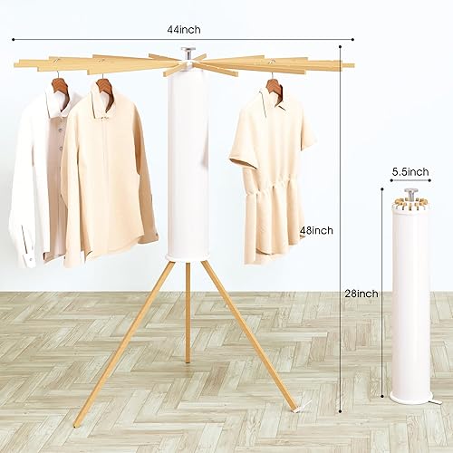 Miniatura 2 de Trípode de secado de ropa, estante de secado de ropa para ropa, secadora de paraguas plegable plegable que ahorra espacio con 16 varillas, estante