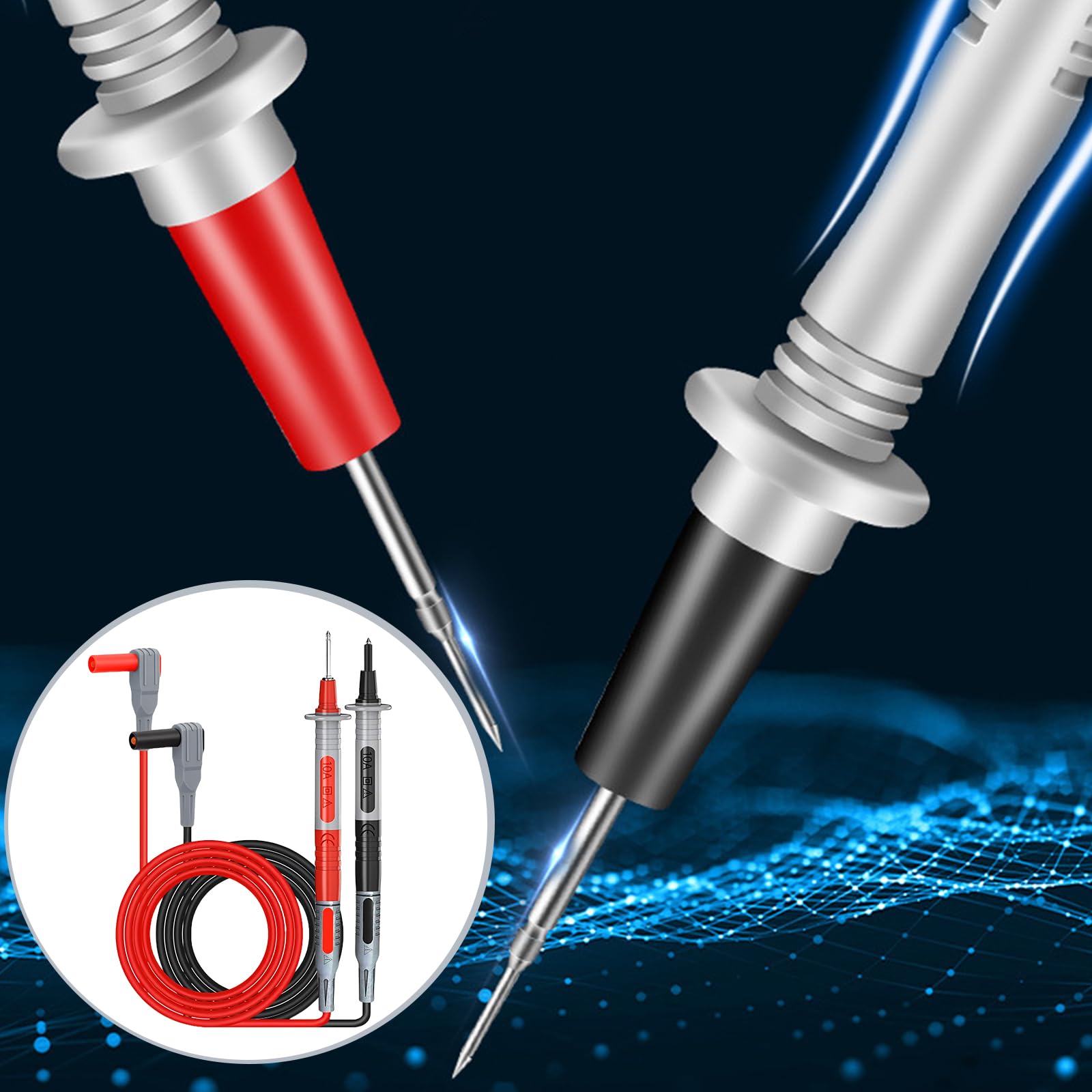 AstroAI Sondes De Multimètre, 8 Pièces De Cordon Testeur Electrique