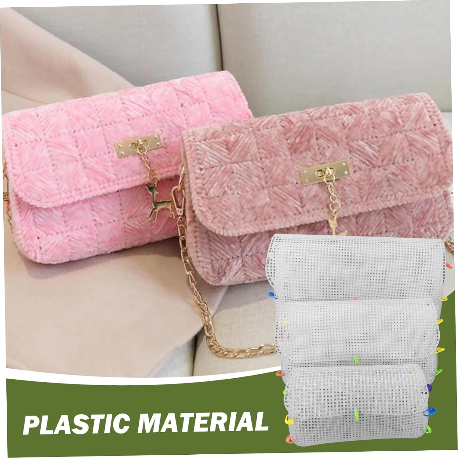 Plastic Canvas Sheets, 3PCS 3 Sizes Plastic Mesh Sheet, DIY Canvas Patterns for Making Embroidery Purse Yarn Knit Crochet Crafting|Cosmetic Bags