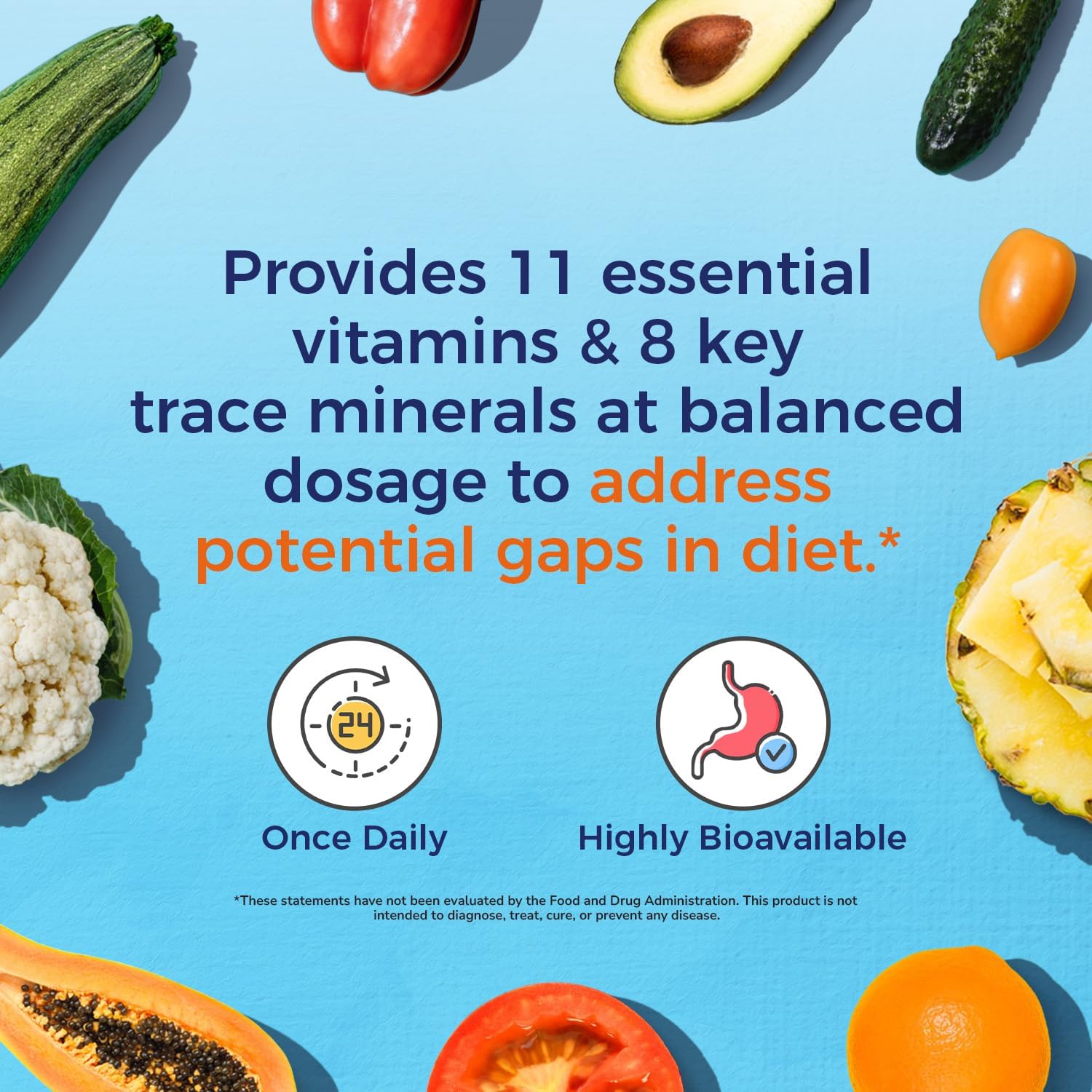 Vitalitown Multivitamin for Women & Men, with Iron, Zinc, Vitamin D3, A, C, B, E, 19 Key Nutrients, One Per Day, for Energy, Immune, Brain, Heart Support, 120 Tablets — Amazon image 4