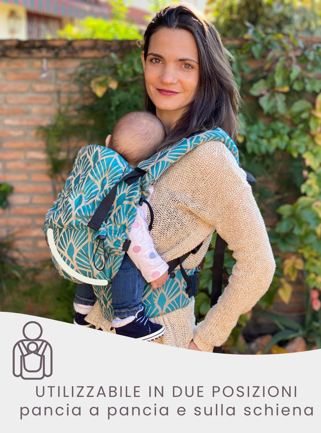NEKO SWITCH Baby - Marsupio Neonato Portabebè Regolabile Ergonomico Neonato Zaino Porta Bimbo e Bebè (Kidonya Marina)