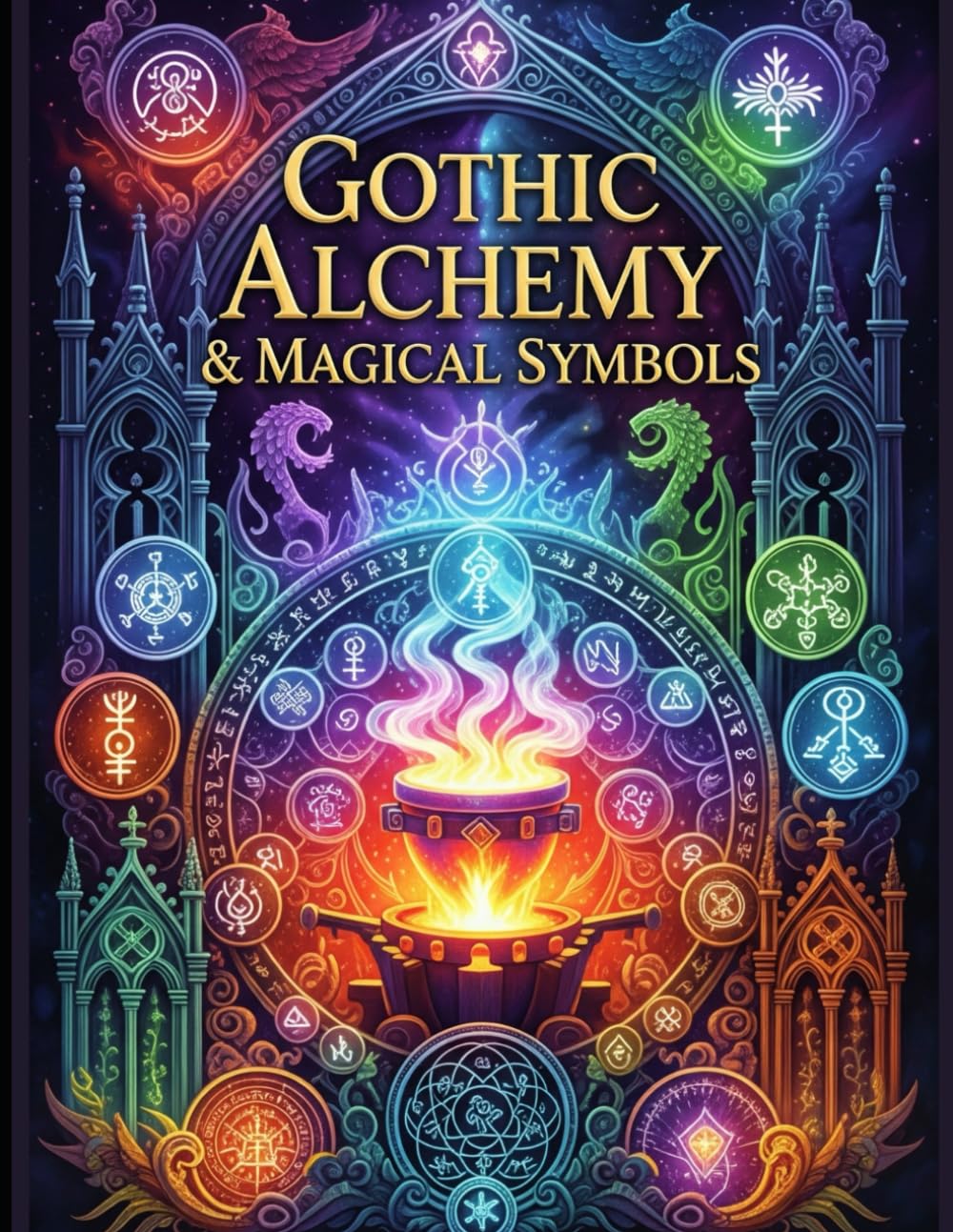"Gothic Alchemy & Magical Symbols": An Esoteric Adult Coloring Book with Mystical Alchemy, Occult Sigils, Witchy Art & Gothic Symbolism (Mystic Realms Collection)