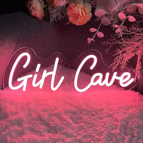 Letrero de neón con diseño de cueva de niña para decoración de pared, letrero iluminado para interiores, dormitorio, decoración del hogar, letreros