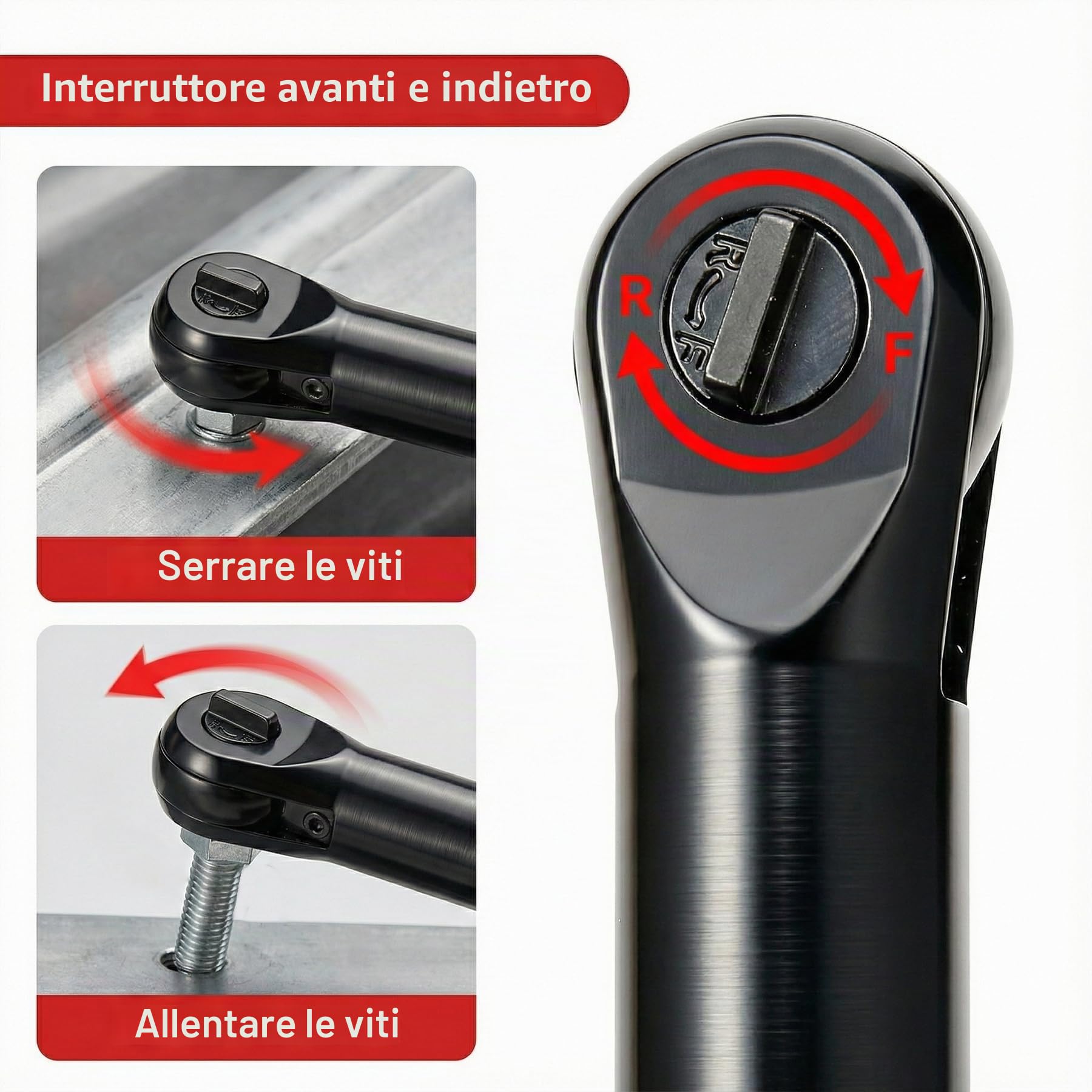 Cricchetto Elettrico a Batteria 21V, Chiave a Cricchetto con Collo Lungo 15cm, Coppia Max 85Nm, 400 Giri/min, 2x Batterie 2.0Ah, Caricabatterie, 7 Bussole & Adattatori per Auto e Officina