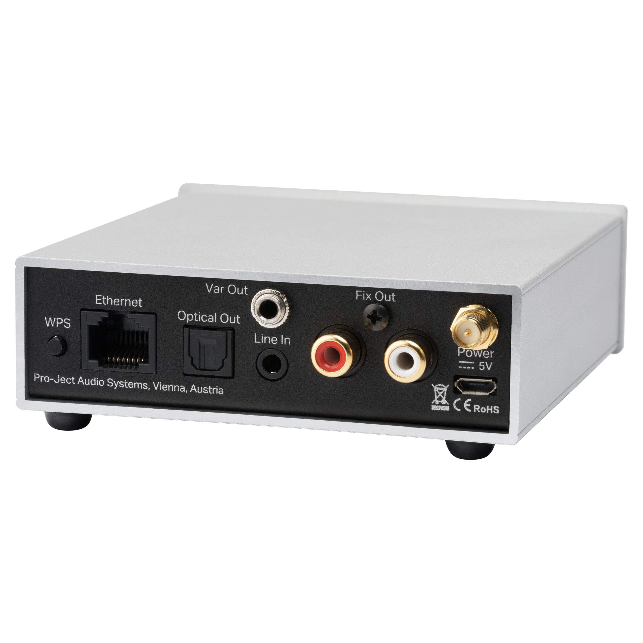 Pro-Ject Stream Box S2 (Silber) | 24/192 Streaming mit Spotify, Tidal, UPnP & DLNA - WiFi, optischer Digitalausgang & edles Aluminium-Metall-Gehäuse