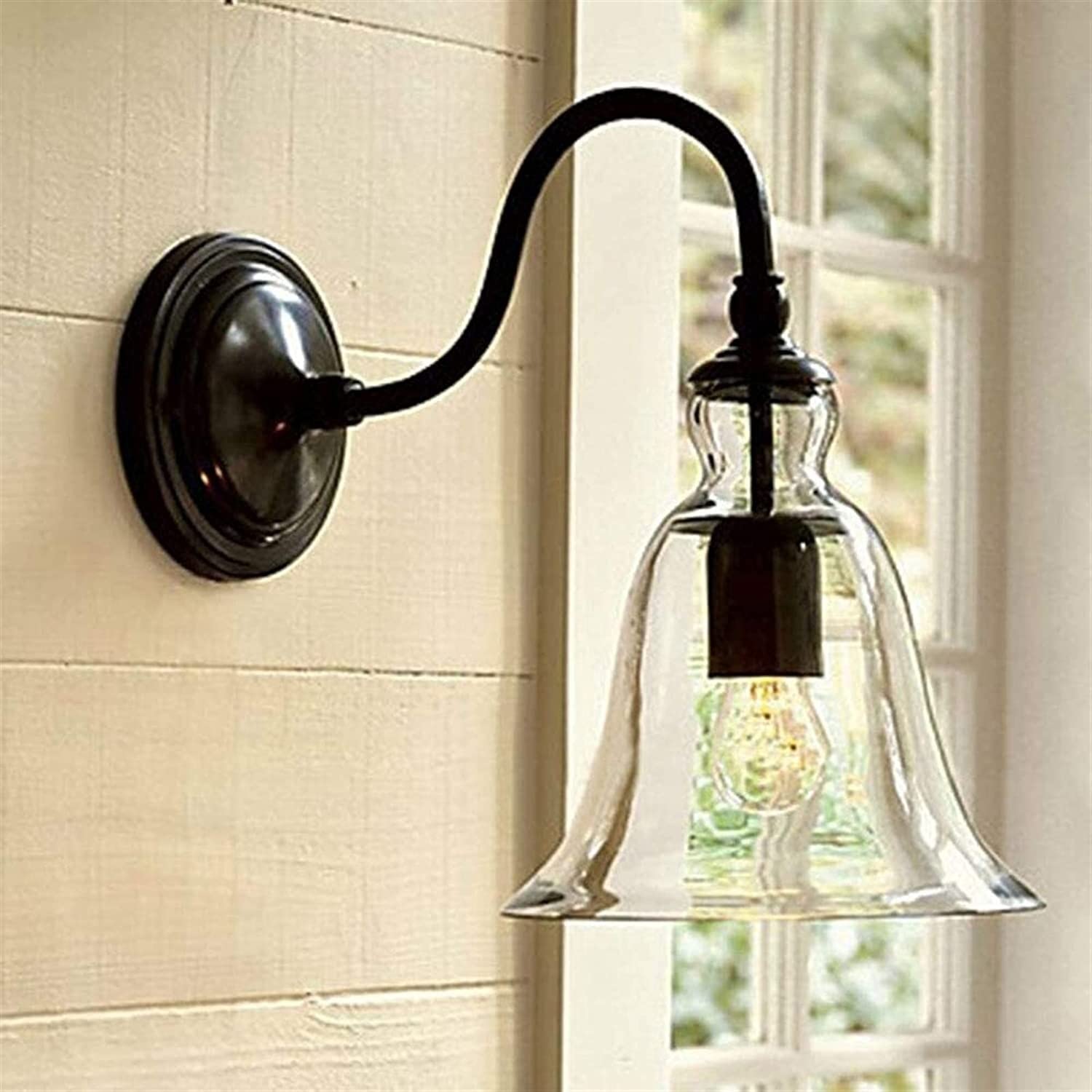 Lumière de mur d'extérieur vintage style champêtre noir - 8