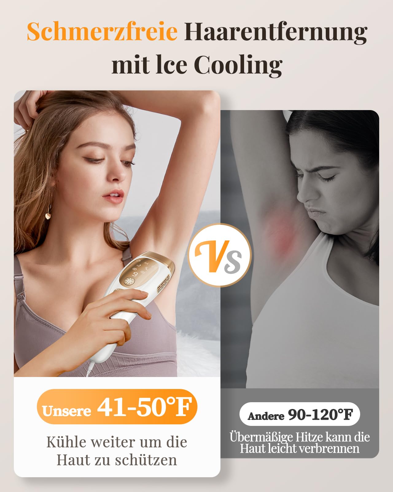 Haarlosy IPL Geräte Haarentfernung mit Gefrierfunktion, 999,900 Lichtimpulse 9 Intelligente Energiestufen Haarentfernung Laser, Schmerzfreie Haarentfernungsgerät für Männer, Frauen, Körper zu Hause
