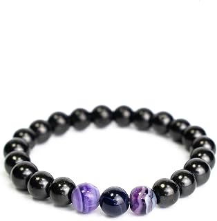 Shungite Stones Bracelet Black Beads Stretchy | Authetic Shungite Crystal Jewelry | Protective Powerful Defender Stone Bracelet | Spiritual Healing Crystal Chakra Balance