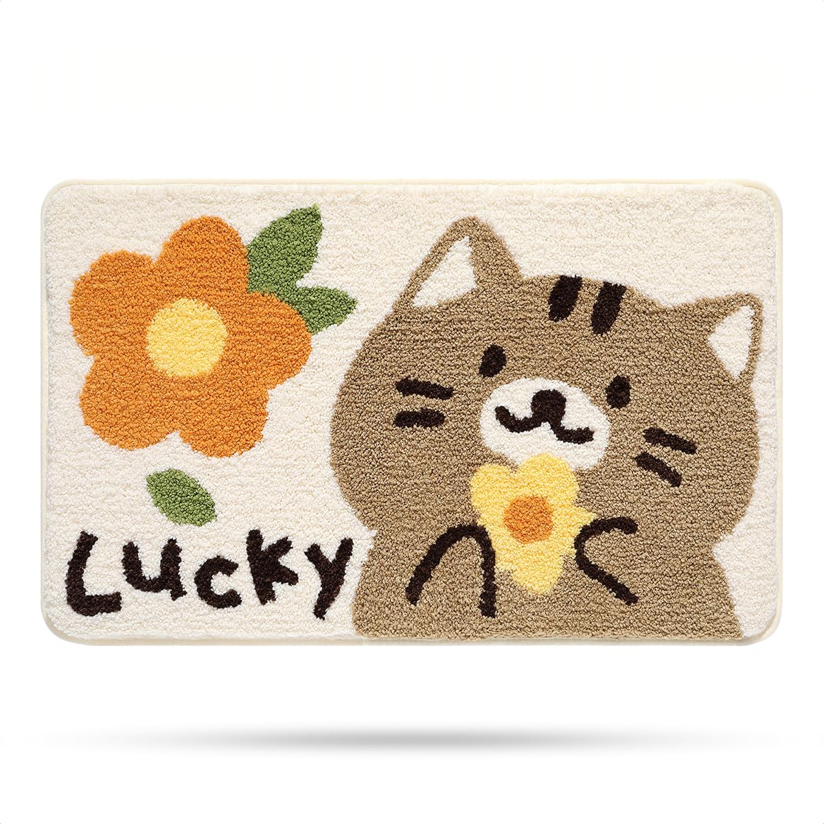 Tapis de Salle de Bain en Forme de Chat Mignon, Extra Doux et Absorbant, Lavable en Machine, Tapis antidérapant pour Baignoire, Douche et Salle de Bain, 40x60cm
