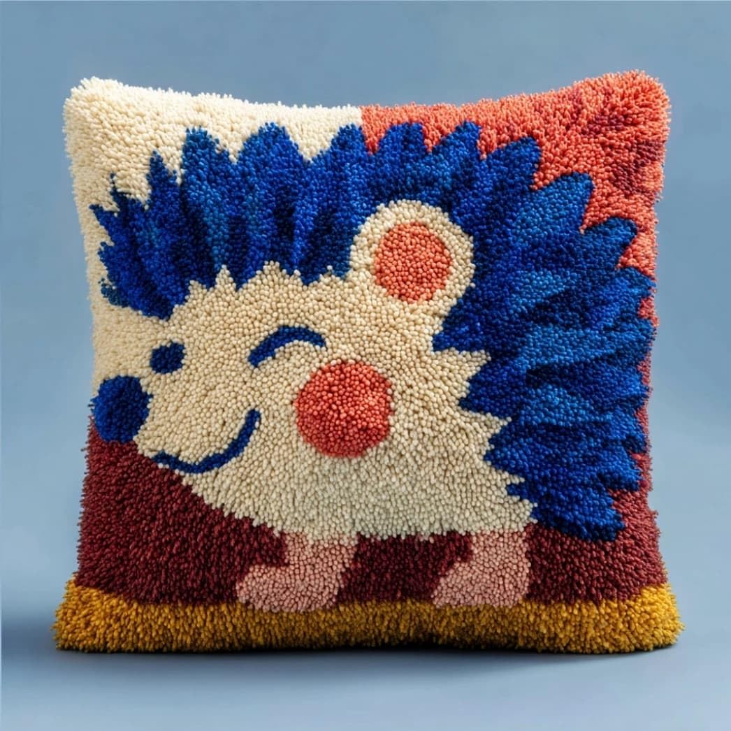 Taxpy Latch Hook Cushion Kit for Beginners Hedgehog