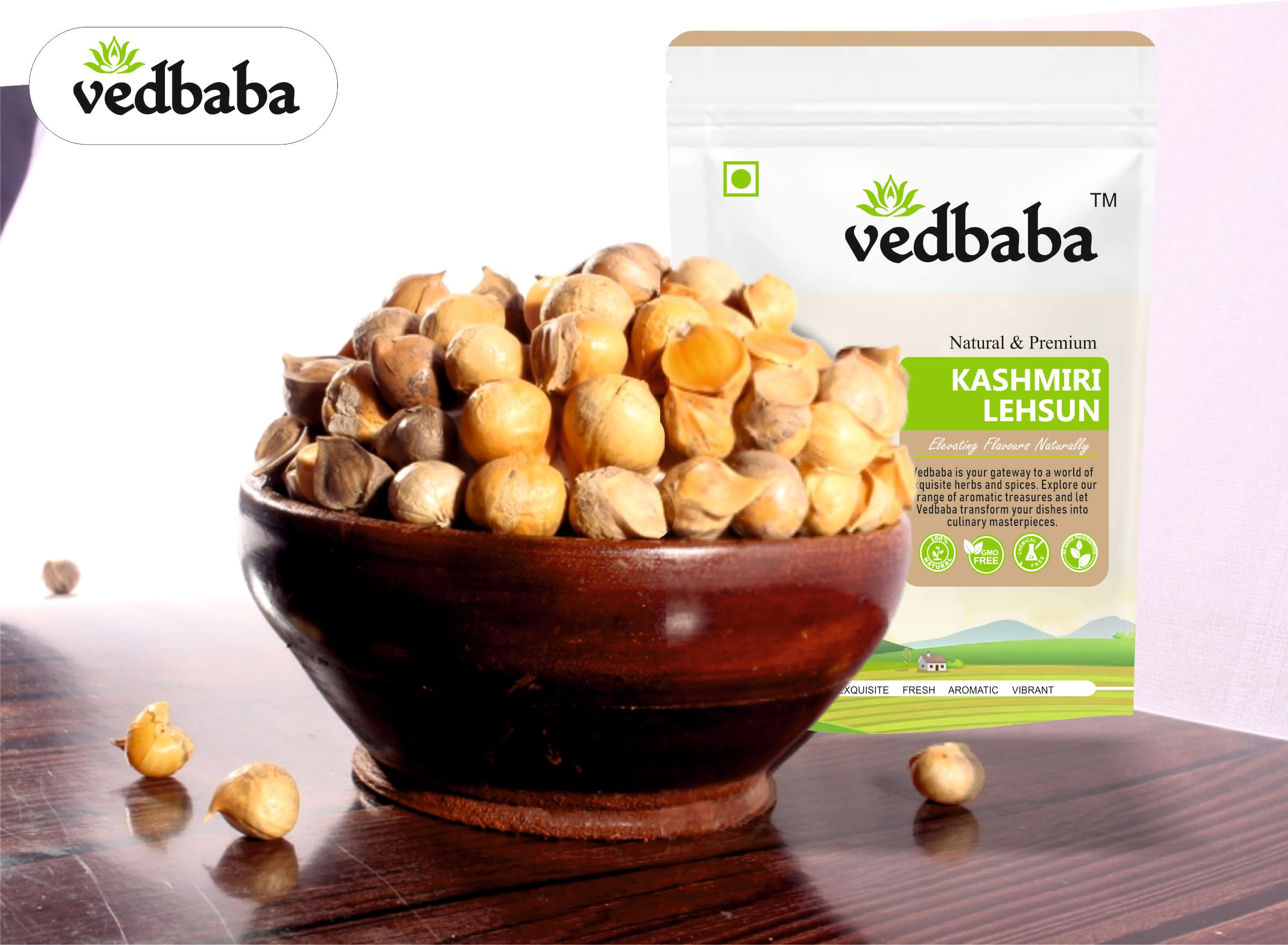 Vedbaba Kashmiri Garlic Kashmiri Lehsun Single Clove (100 GM) 3