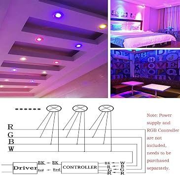 Mini 1W LED Spotlight 16 Packs of Lighting Angle 120 Recessed Ceiling Lamp 12V with 30W Transformer (Green)