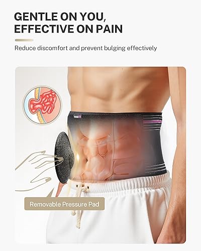 Miniatura 4 de Cinturón de hernia umbilical con correa presurizada para hombres y mujeres, almohadilla de soporte de hernia en forma de cúpula 3D, ajustable con