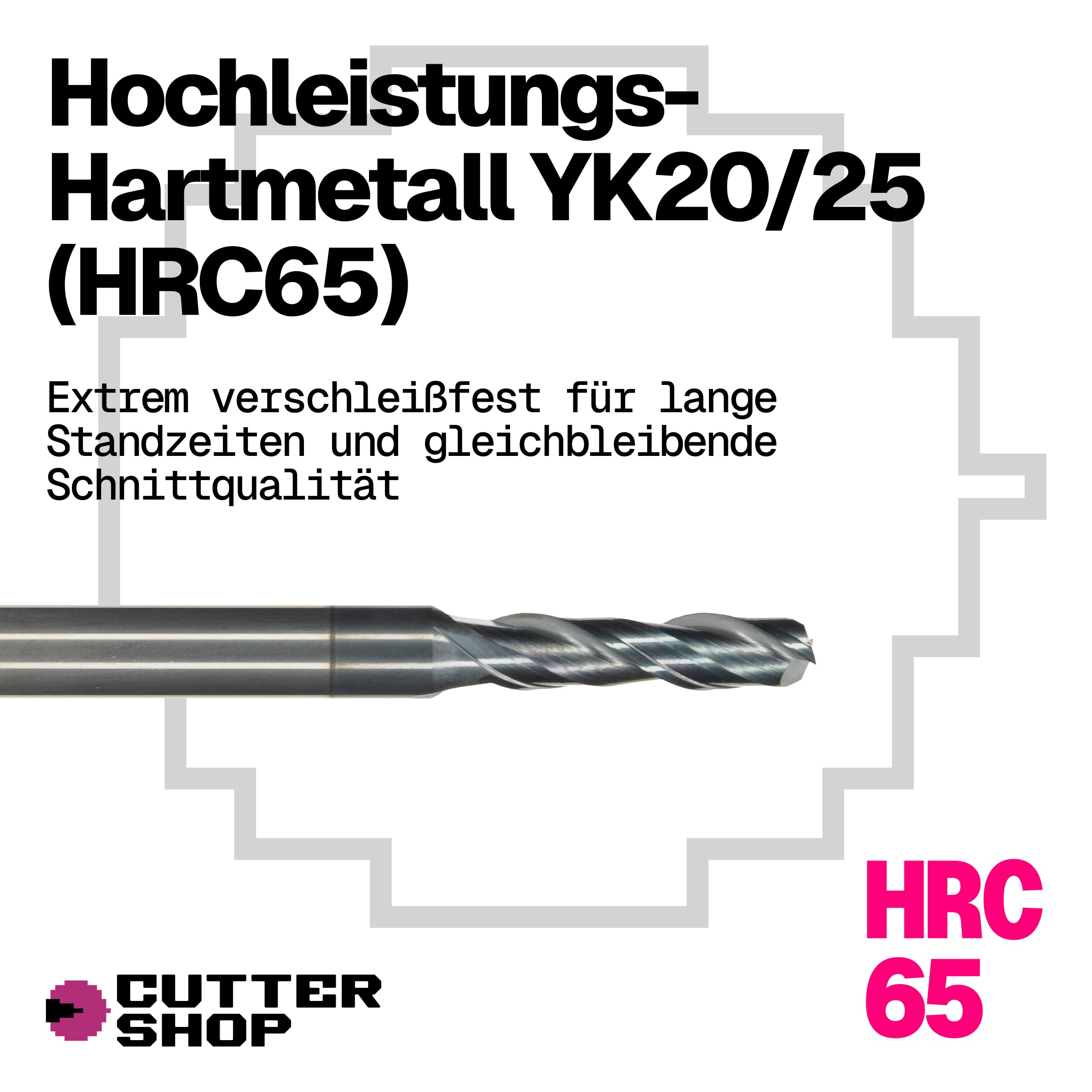 Frez CNC do stali i stali nierdzewnej – Up-Cut, dwuostrzowy, powłoka TiAlN, HRC65 | Seria SU – D3.0x6.0xL12/75