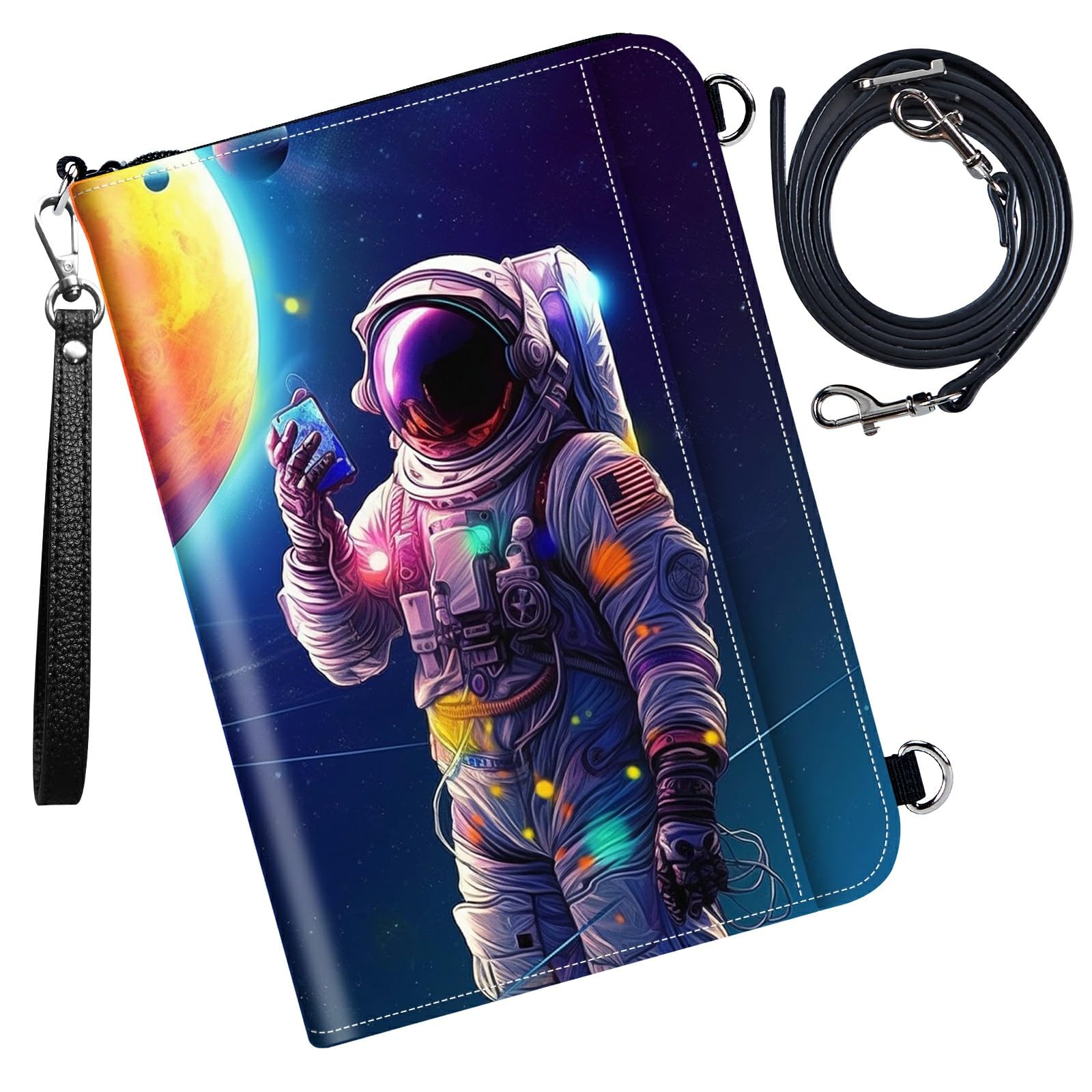 DIGTIALL Reisepasshülle Hülle Reisepass Brieftasche Reisebrieftasche Organizer mit RFID-Blockierung Reisepass Kartenhalter Brieftasche Familie Reisepasshalter Schutzhülle für Damen, Herren, Astronaut
