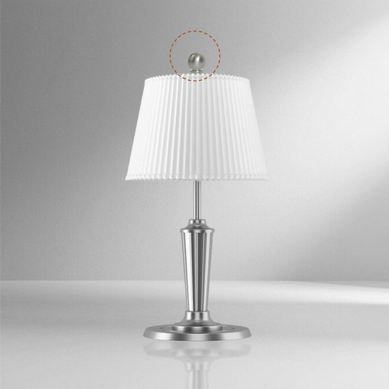 MA&J Ball Lamp Finial-2 Pack, Solid Finials for Lamps, Lamp Shade Screw Caps, Decorative LampShade Tops Knob for Table and Floor Lamps (Nickel)