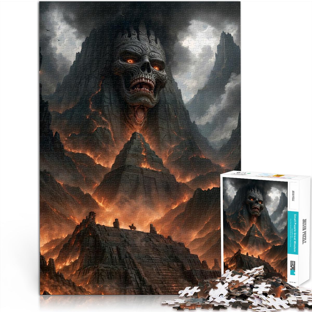 1000 Piece Jigsaws for Adults Puzzle Hell landscape skull pyramid Toy Intellectual Game 50x75cm Home Decoration Toys for and Age 14