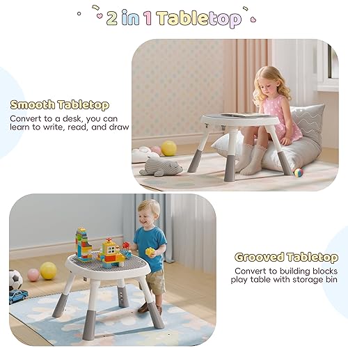 Miniatura 7 de Centro de actividades para bebés, centro de actividades para bebés con música, luces, 5 juguetes para bebés, puentes y gorilas, asiento giratorio de