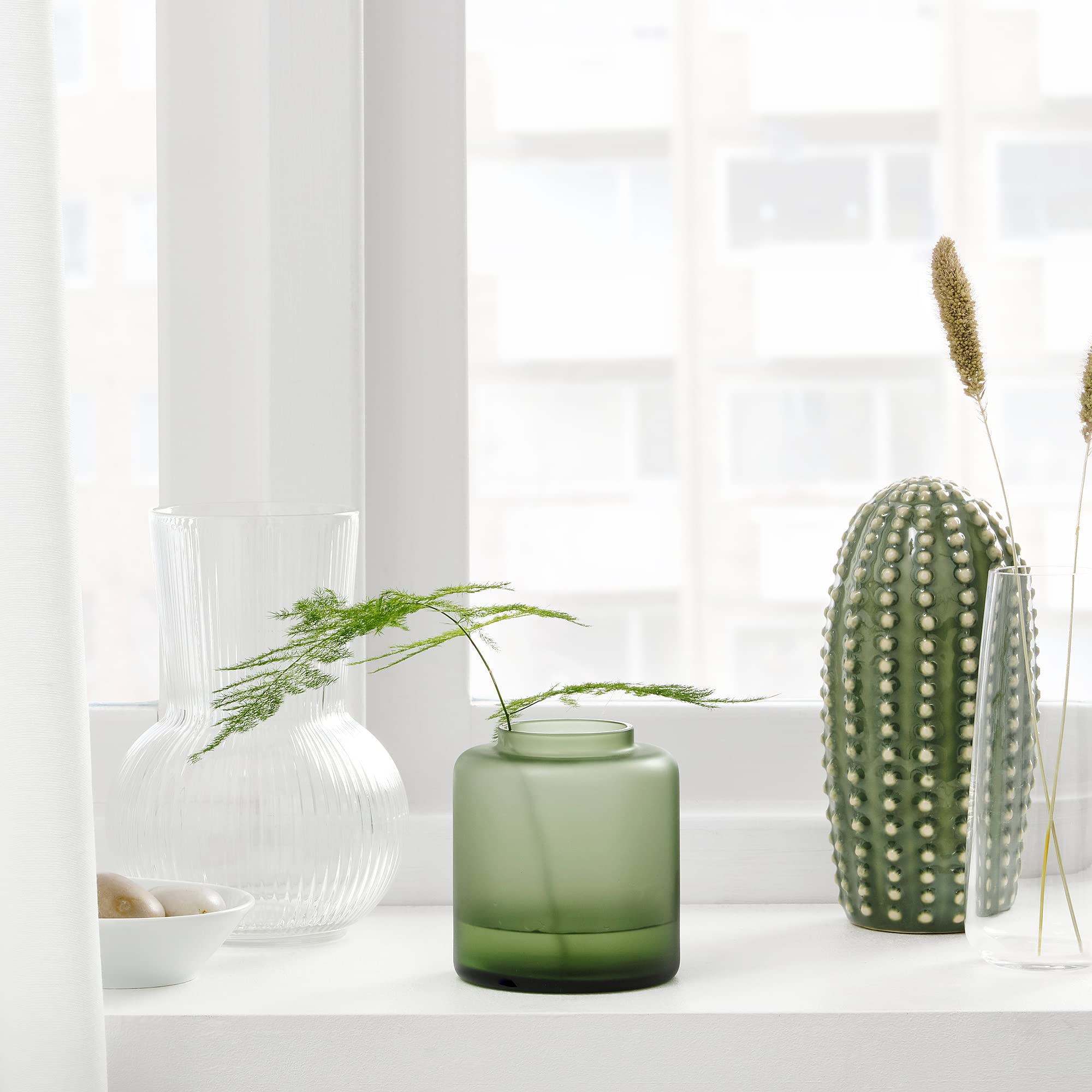 IKEA KONSTFULL vase, 10 cm, frosted glass/green: Buy Online at Best Price in UAE