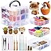Needle Felting Kit, 24 Colors Wool Roving for Felting, Complete Needle Felting Starter Kit with Basic Felt Tools and Supplies Wool Fibre Hand Spinning Craft Wet Felting Material for Beginners 5g/Color