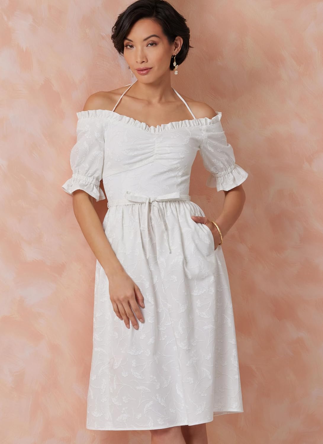 Vogue V2107U5 Misses' Fitted Midi or Maxi Dress Sewing Pattern Packet, Design Code V2107, Sizes 16-18-20-22-24