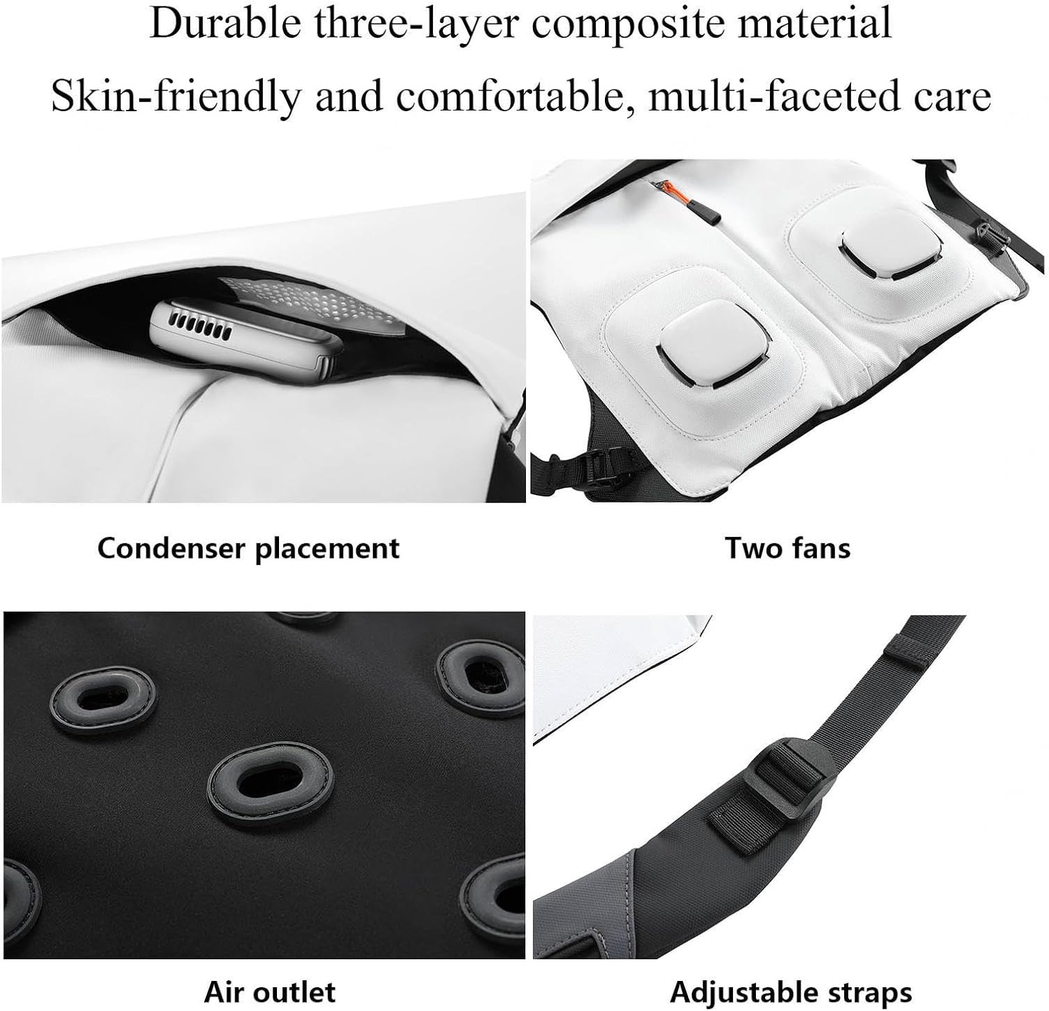 Cooling Vest with Fans with 2 Fans+1 Gel Refrigeration Host, Ac Jacket Cooling Lightweight Ice Cooling Vest for Outdoor Work,Camping,Farm,Jobsite