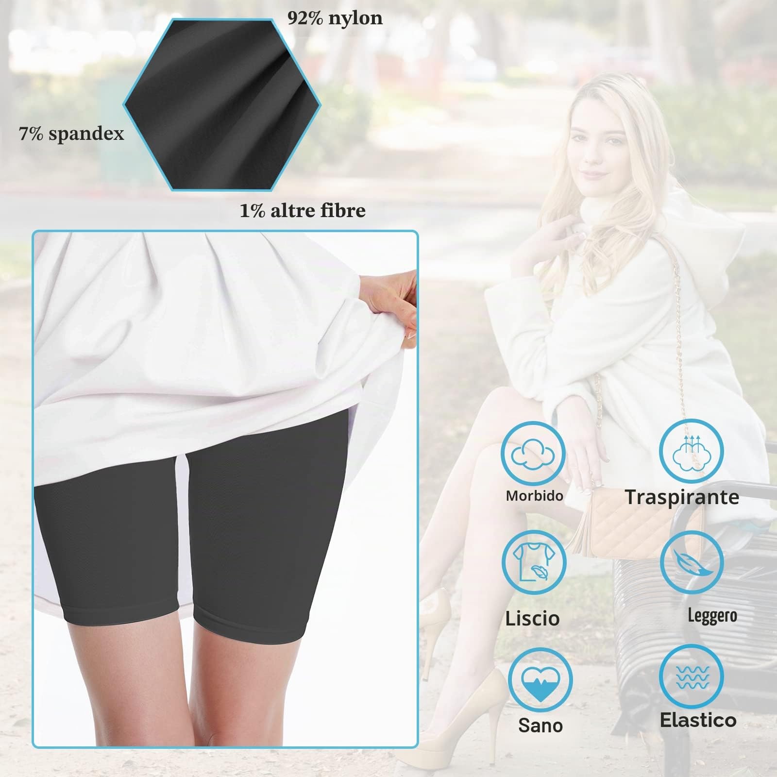 Anti Sfregamento Pantaloncini Donna, Sottogonna Culotte Boxer Senza Cuciture Intimo Boyshort, Slip Mutandine Shorts per Indossare sotto Abiti