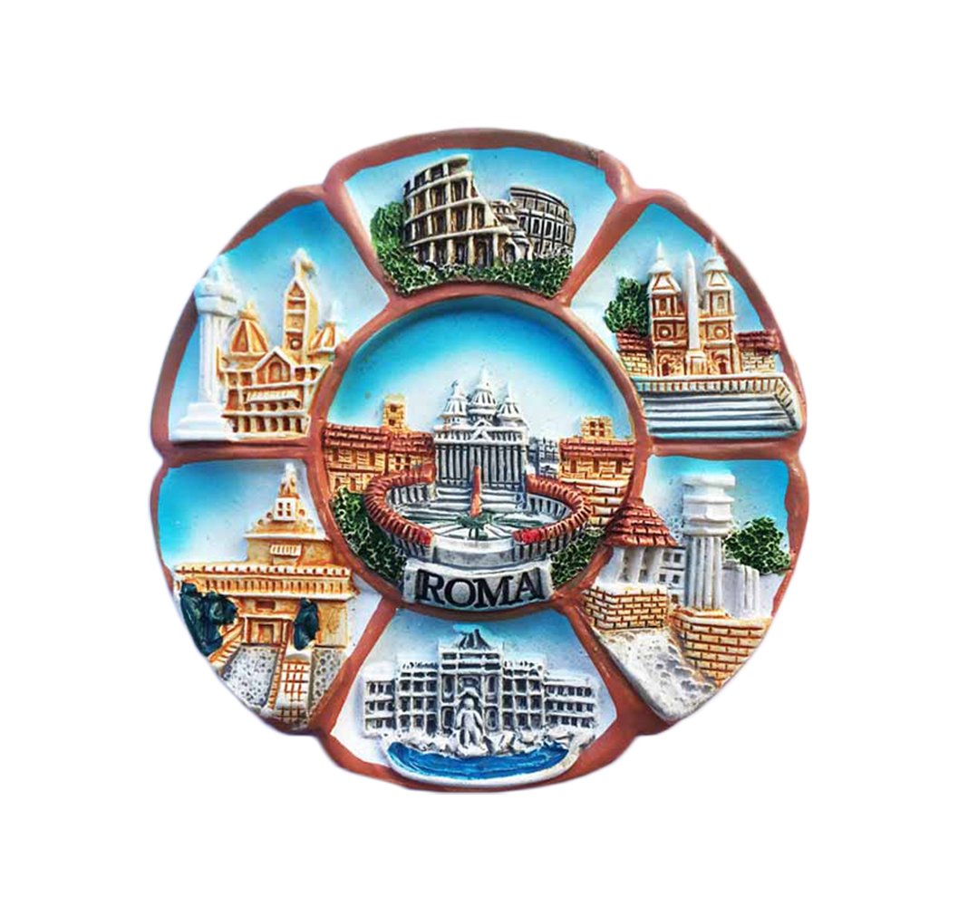 Magnete Da Frigorifero 3D Roma Italia - Souvenir In Resina 10x10 Cm, Fatto A Mano, Decorazione Casa E Idea Regalo