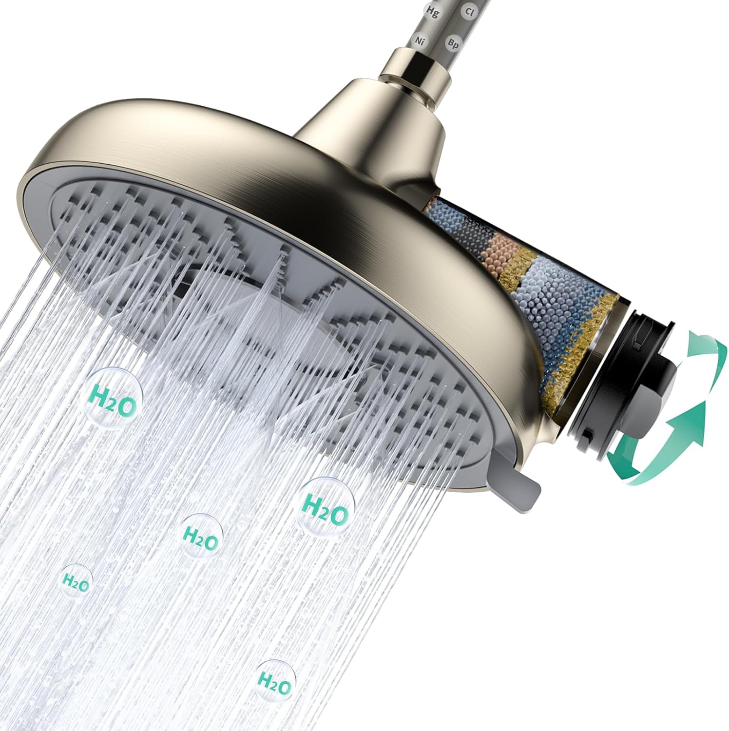Longriver Replacement Cartridge for F8 Filtered Shower Head, Compatible with Identical products, 99% Remove Chlorine, Heavy Metals and Harmful Substance, Improve your skin and hair