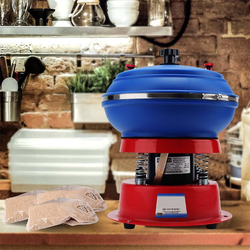 Tampón vibratorio para molienda de metal y pulido de joyas, máquina de vibración pequeña de bajo ruido para ágata y jade, 180 W