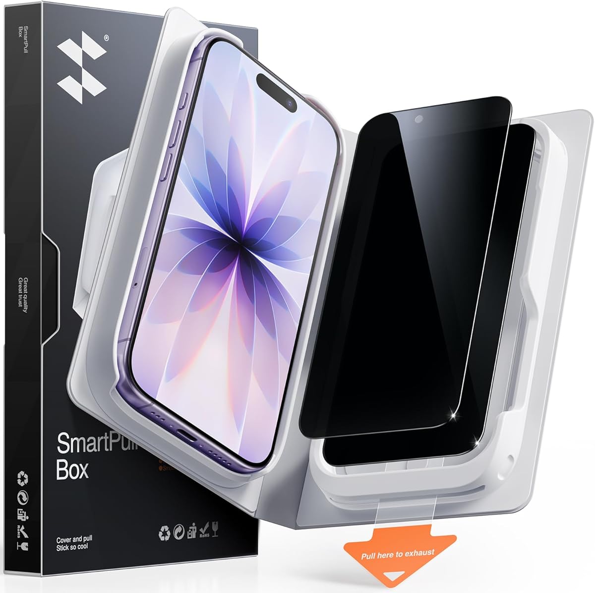 SMARTDEVIL 2 Pack Tempered Glass for iPhone 17 Privacy Screen Protector, Military-Grade Shatterproof Protection, 9H Hardness, Anti-Spy Privacy Film, Fast & Easy Installation, Case Friendly Design