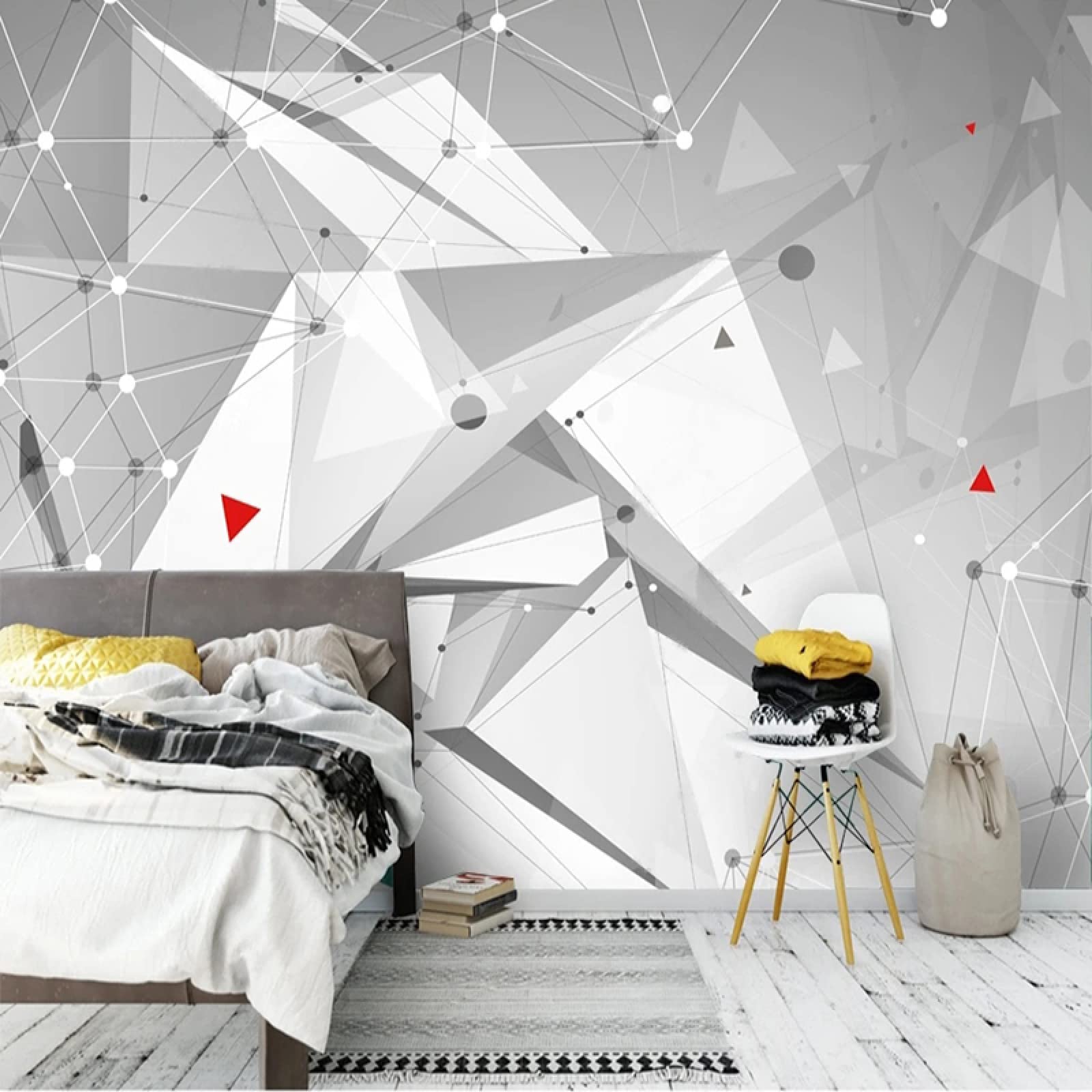 Papier peint mural personnalisé pour habiller le mur TV du salon moderne