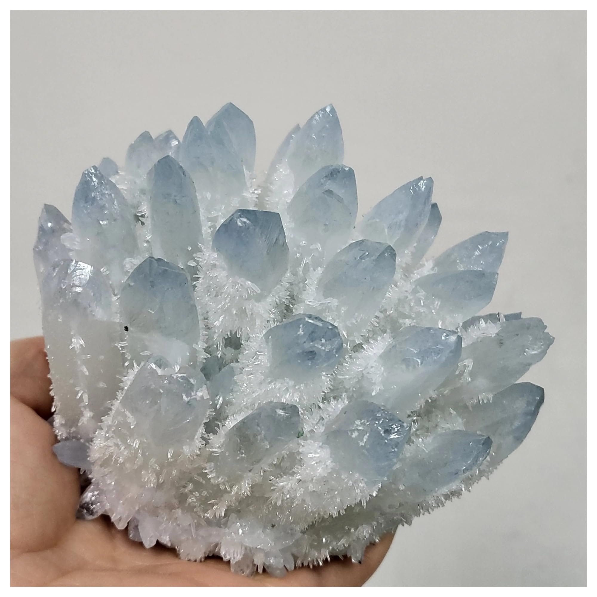 Cristal de Cuarzo Fantasma Azul Natural de 300g para Meditación Reiki y Sanación Espiritual