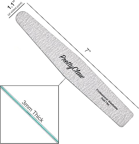 Miniatura 8 de PrettyClaw 50 limas de uñas profesionales de grano 80100, limas de uñas acrílicas de diamante de cebra de doble cara, centro de plástico, tablero de