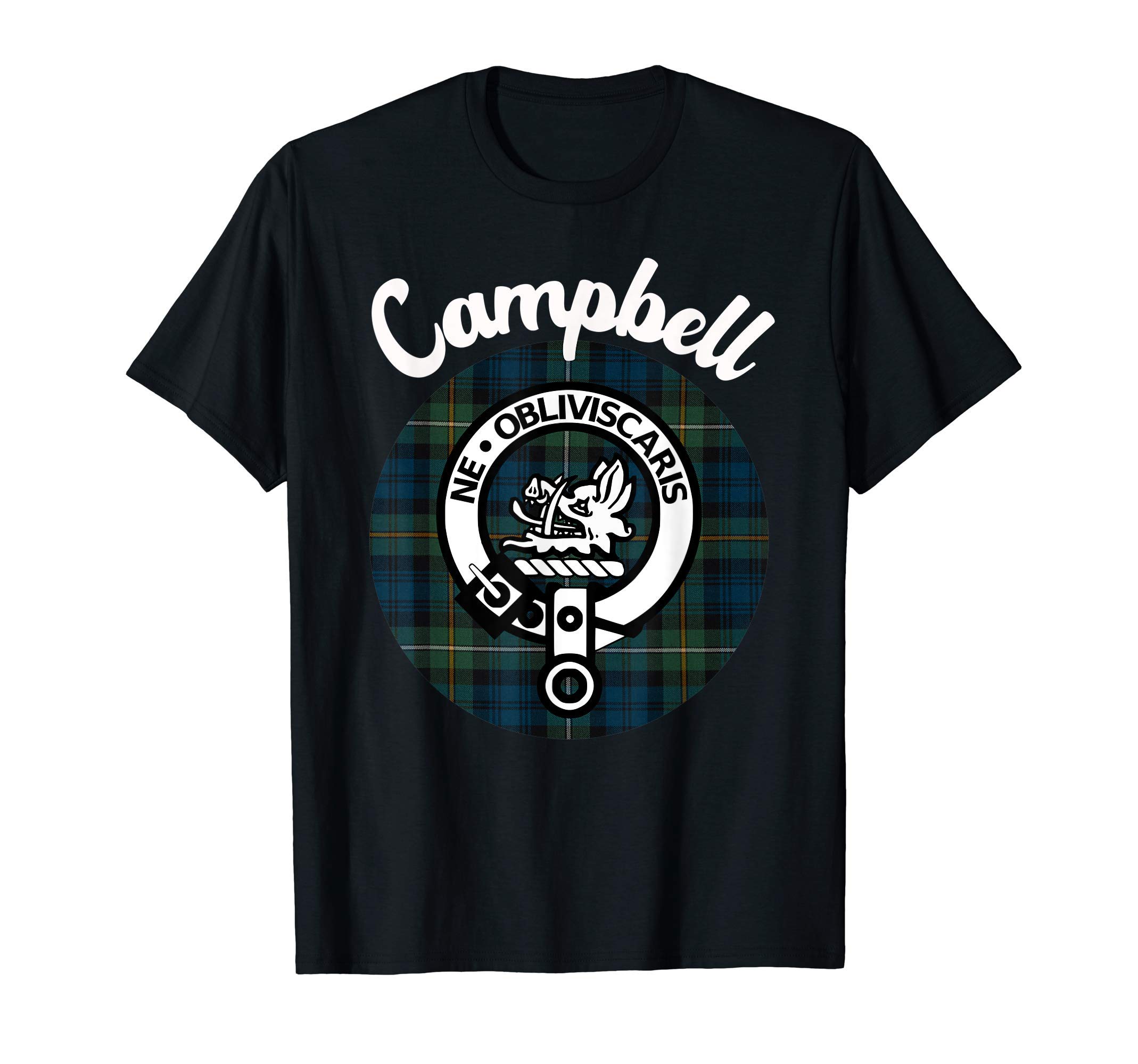HighlandFourCampbell Clan Scottish Name Coat Of Arms Tartan T-ShirtOEKO-TEX STANDARD 100