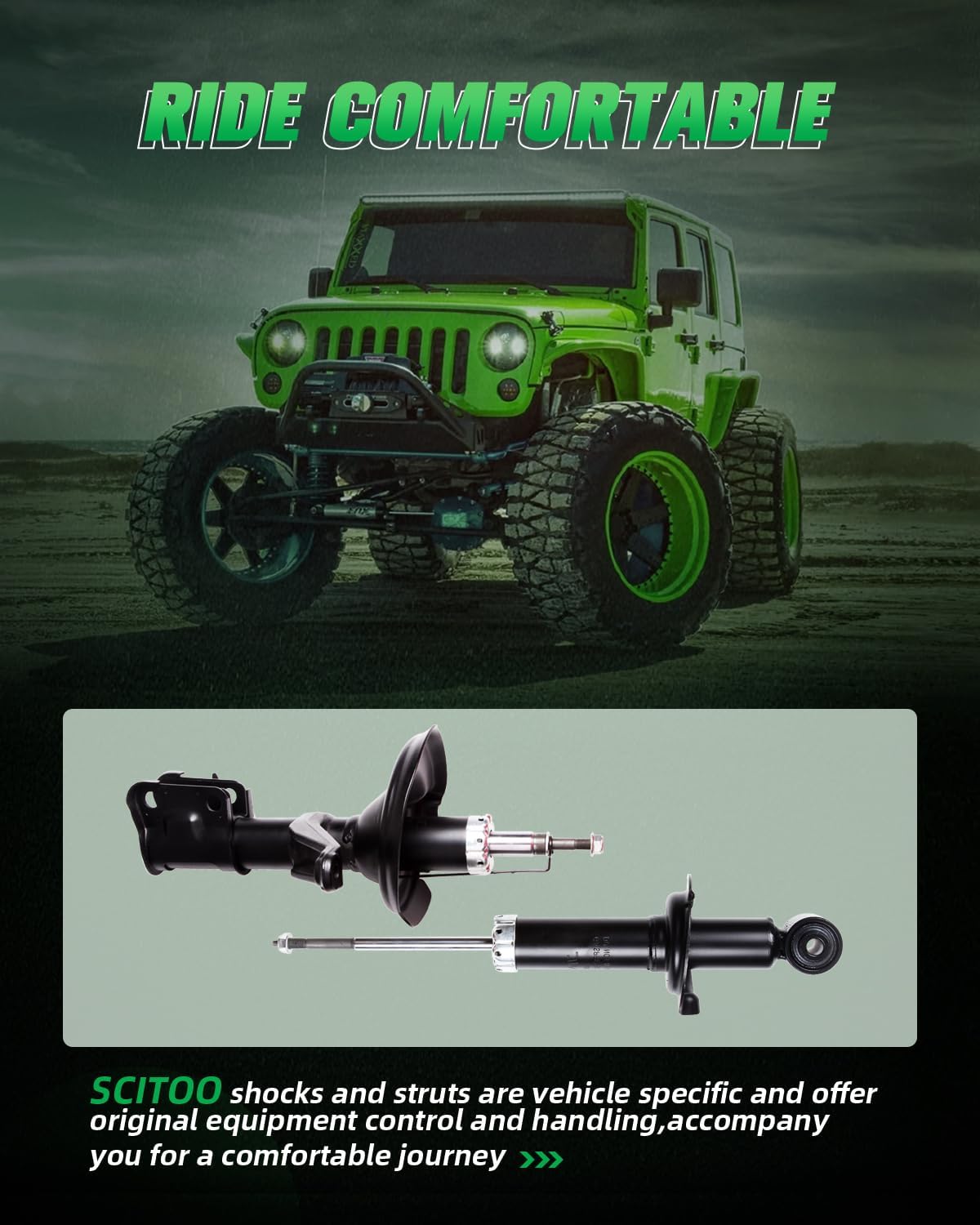 SCITOO Full Set Shocks for CRV, Shocks Absorbers and Struts Fits 2002 2003 2004 for Honda CR-V Amortiguadores