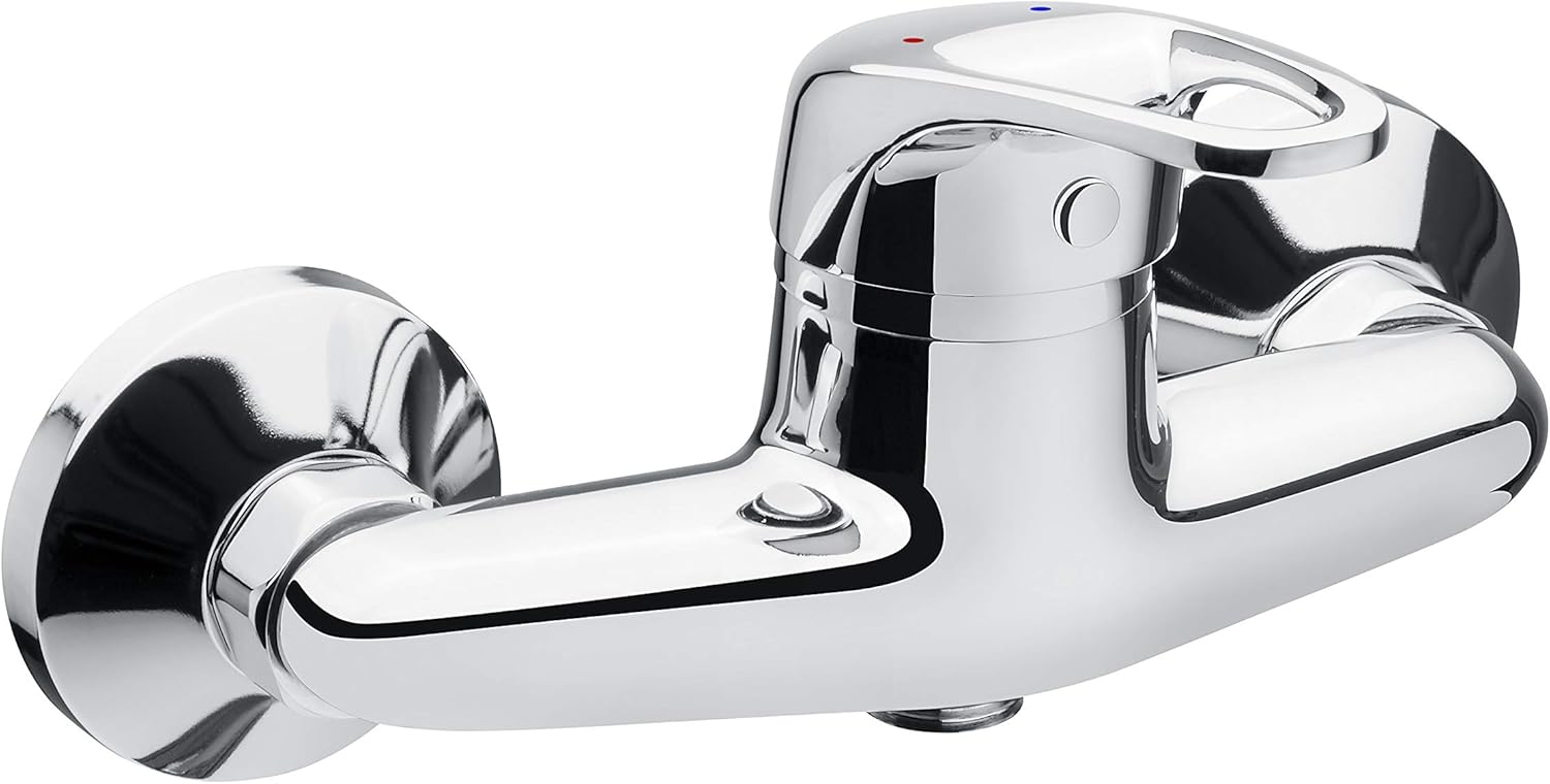 Cornat Tavira TAV3 High-Quality Brass Body Chrome-Plated 1/2 Inch Outlet/Single Lever Mixer Tap for Surface Mounting, Shower fitting