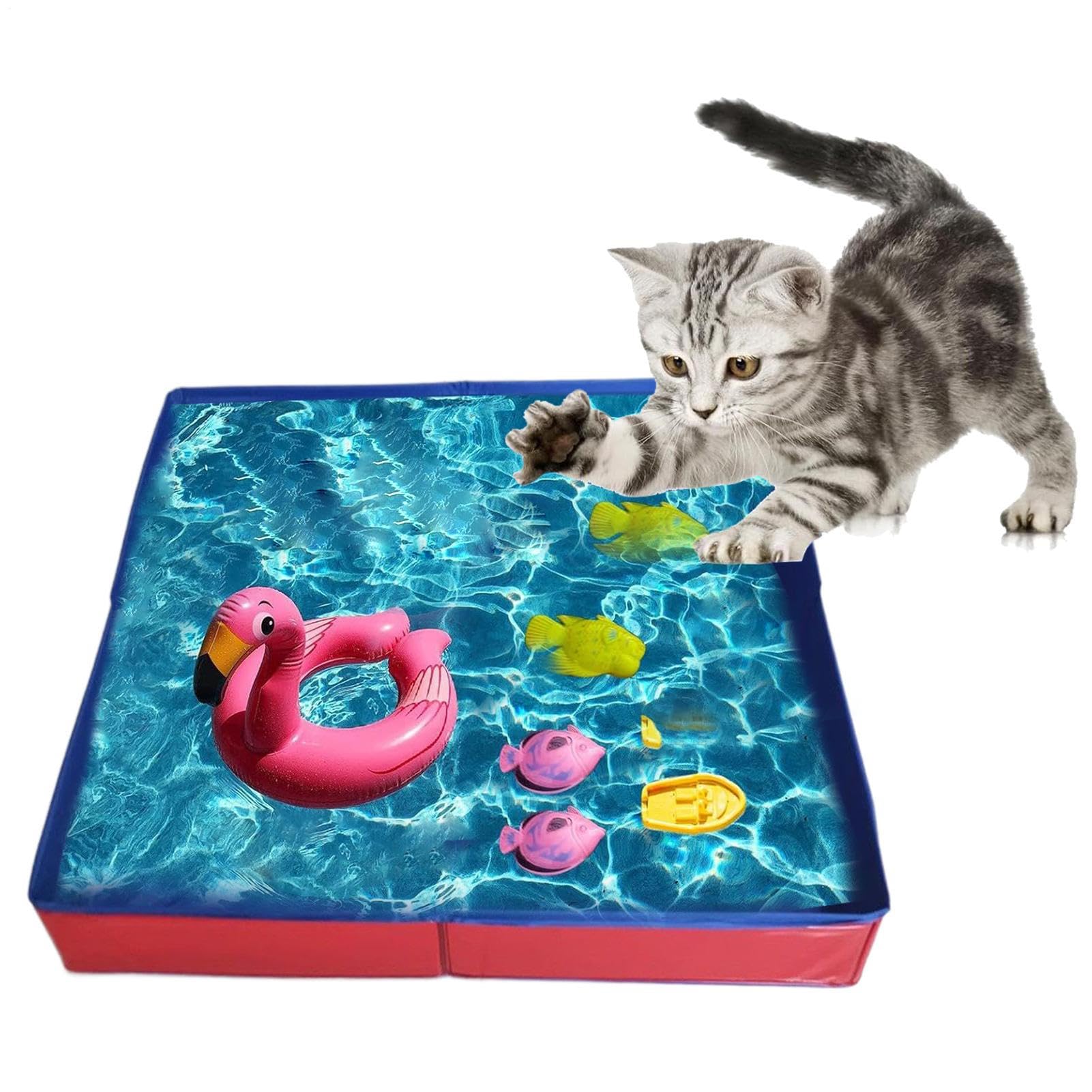 Pet Bath Pool,PVC Foldable Wading Pool For Dog | Save Space Pet Puppy Paddling Tub For Puppy Cats- Other -Animals